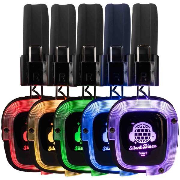 Main product image for Talent Silent Disco Prism Color Changing Headphone 5 Piece Expansion Pack233-3535